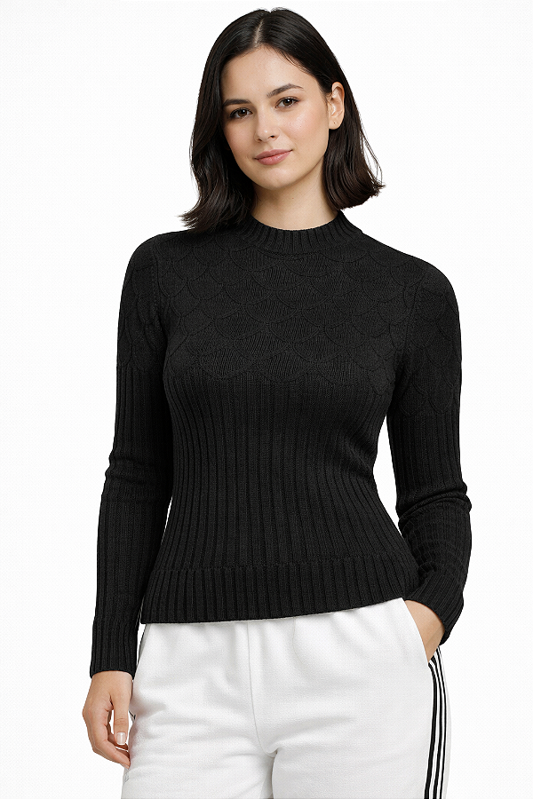Blusa tricot alfaitaria Relevo