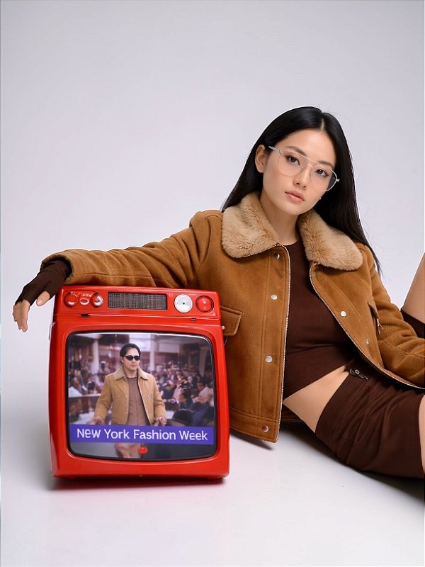 Jaqueta Feminina de Lã Batida com Gola Removível Sherpa – Marrom