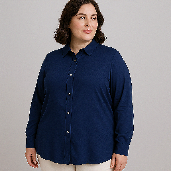 Camisa Feminina Plus Size 46 ao 60 em Viscose com elastano