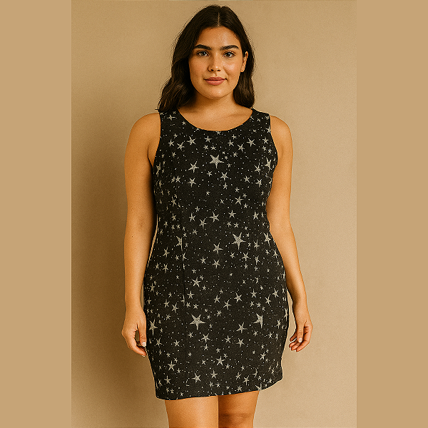 VESTIDO TUBINHO CURTO FESTA NOITE REGATA JUSTO MALHA JACQUARD PRETO TAMANHO 38