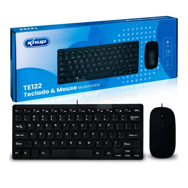 KIT TECLADO E MOUSE KNUP COM FIO KP-TE122