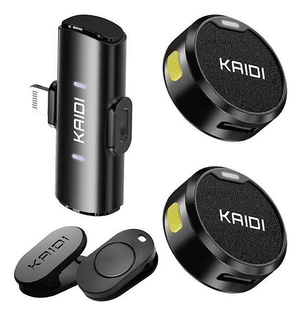 MICROFONE DE LAPELA SEM FIO KAIDI KMF4 IOS
