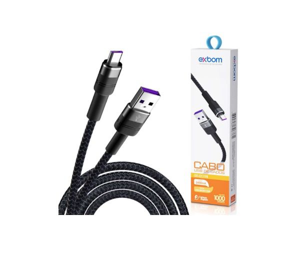CABO EXBOM USB MICRO USB V8 TECIDO 1MT