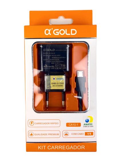 KIT CARREGADOR GOLD + CABO V8 CA10-1