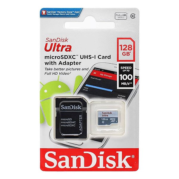 CARTAO M.SD SANDISK 128GB ULT MICROSDHC
