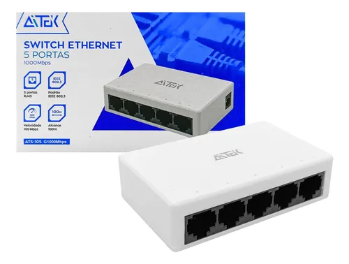 SWITCH AITEK GIGABIT 5 PORTAS ATS-105