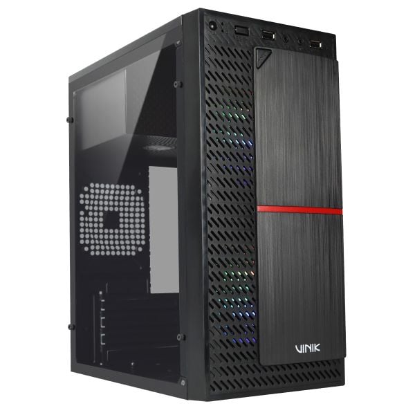 GABINETE GAMER VINIK PLATE LATERAL ACRILICO C/ 2 FANS - GGPACBK