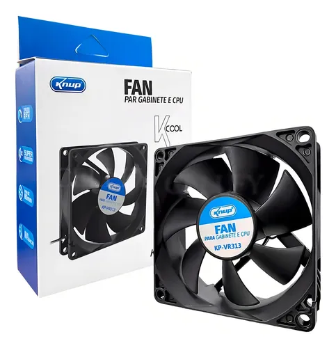 COOLER PARA GABINETE 80mm KNUP KP-VR313