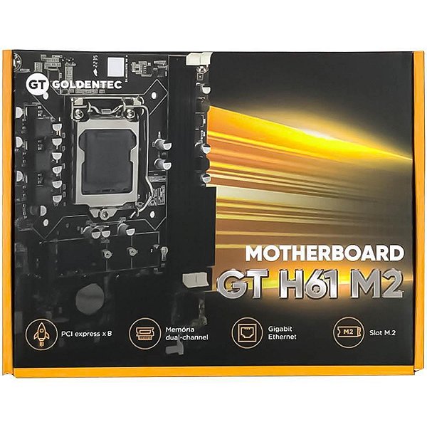 PLACA MAE SOCKET 1155 H61 DDR3 C/ SLOT M2 GOLDENTEC
