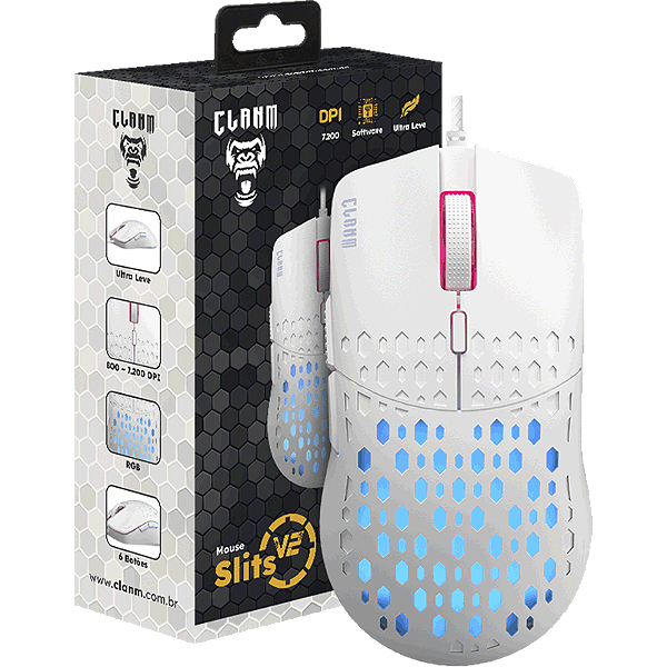 MOUSE GAMER SLITS v2  7200DPI  CLANM