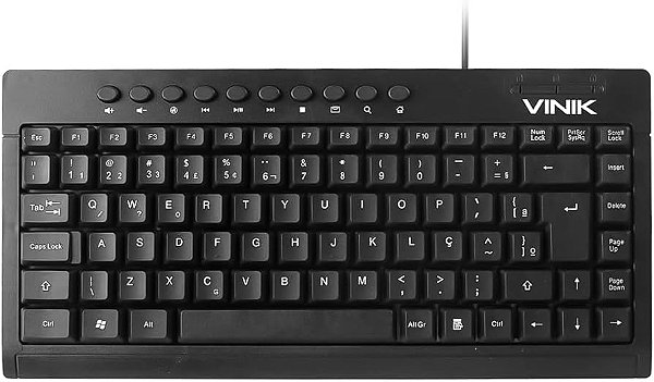 MINI TECLADO USB MULTIMIDIA DYNAMIC 10 TECLAS MULTIMIDIA ABNT2 CABO 1.8M - VINIK - DT111