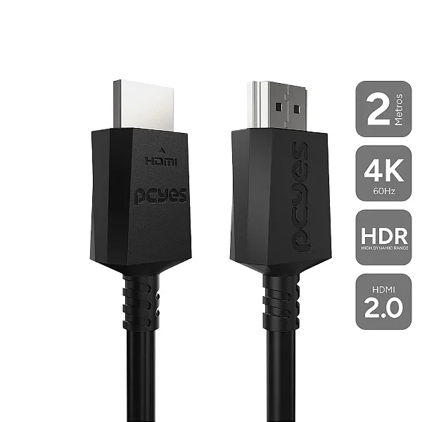 CABO HDMI 2.0 PCYES 4K/60HZ - 2 METROS - PHM20-2NZ
