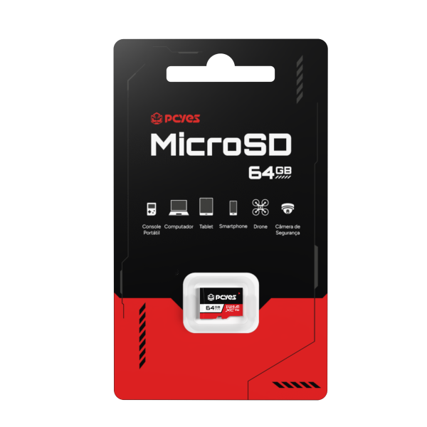 CARTAO DE MEMORIA PCYES MICRO SD 64GB C10 U3 V30 - PY64GBSDXC