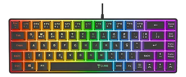 TECLADO GAMER 65% AXELL MEMBRANA BACKLIGHT PRETO  CLANM