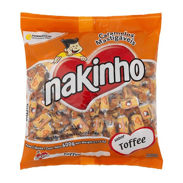 Pacote de Balas Mastigáveis Toffee 600g Nakinho