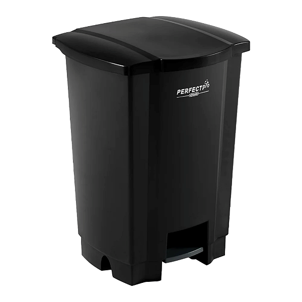 Lixeira 17L Preta com Pedal • PerfectPro