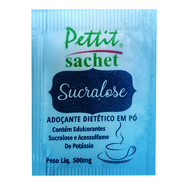 Adoçante Dietético em Pó Sucralose 500mg com 1000 Sachês • Pettit
