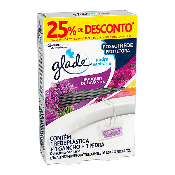 Pedra Sanitaria Perfumada com Rede Bouquet de Lavanda 25g • Glade