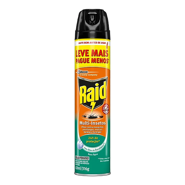 Inseticida Aerossol com Oléo de Eucalipto 420ml • Raid