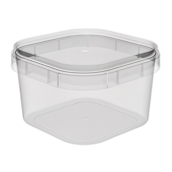 Kit Pote e Tampa PP Quadrado 150ml | Plastilânia