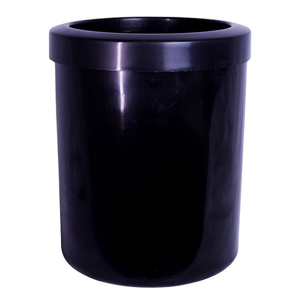 Lixeira 12L Redonda Preta com Aro | JSN