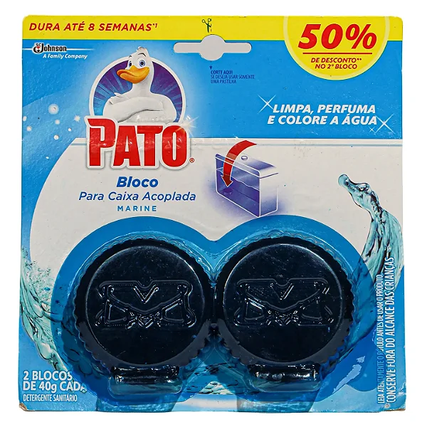 Bloco Sanitário Perfumado Marine para Caixa Acoplada com 2 Unidades de 40g | Pato