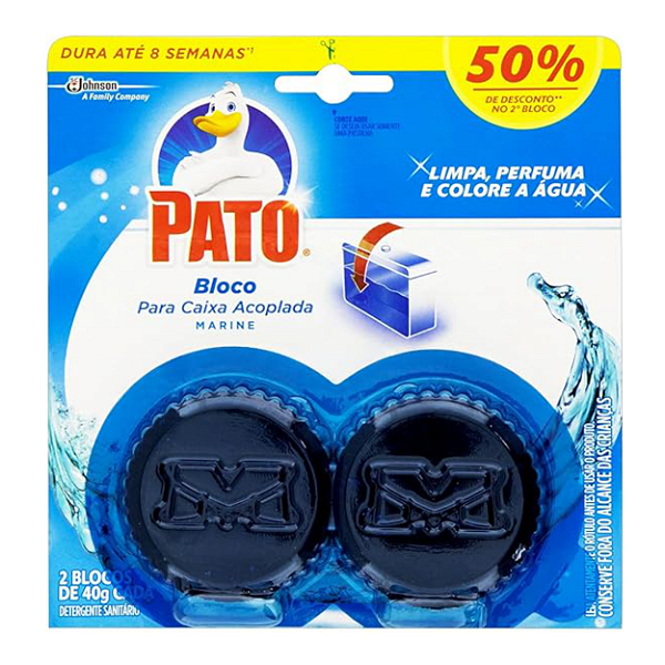 Bloco Sanitário Perfumado Marine para Caixa Acoplada com 2 Unidades de 40g | Pato