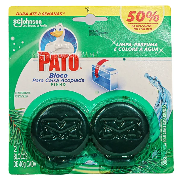 Bloco Sanitário Perfumado Pinho para Caixa Acoplada com 2 Unidades de 40g | Pato