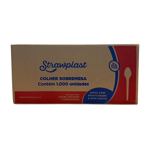 Colher de Sobremesa Mista com 1000 unidades | Strawplast