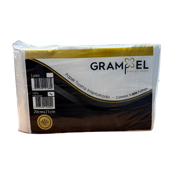 Papel Toalha Interfolha 100% Virgem com 1000 ou 5000 unidades 20x21cm | Grampel