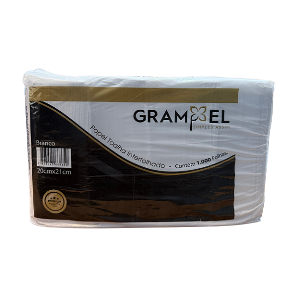 Papel Toalha Interfolha Branco com 1000 ou 5000 unidades | Grampel