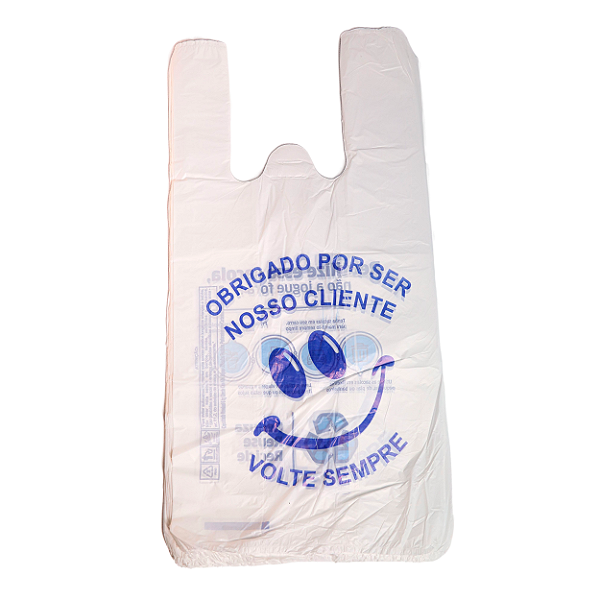 Sacola Plástica 38x50cm "Obrigado por ser nosso cliente" com 1000 Sacolas