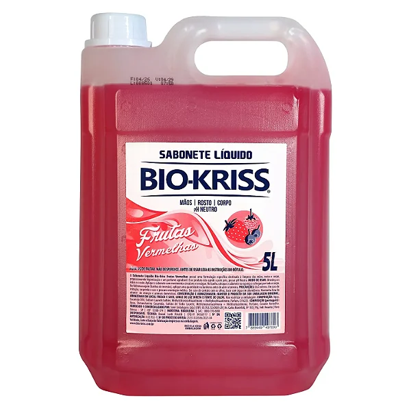Sabonete Liquido Cremoso Frutas Vermelhas 5L | Bio-Kriss