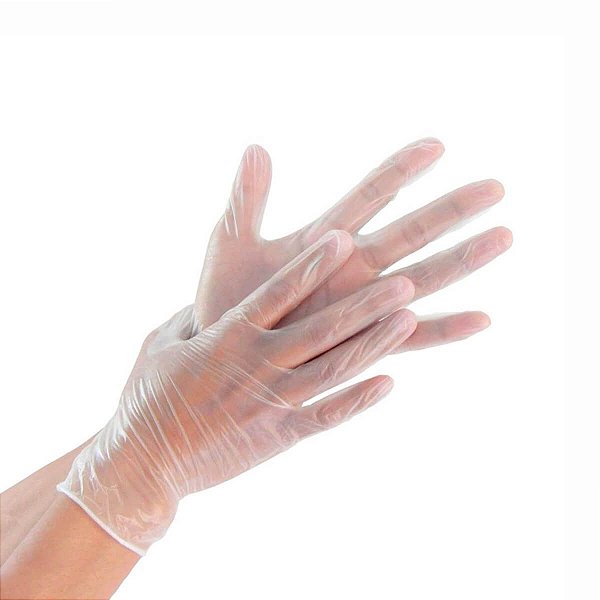 Luva de Vinil Média (M) sem Pó com 50 Pares