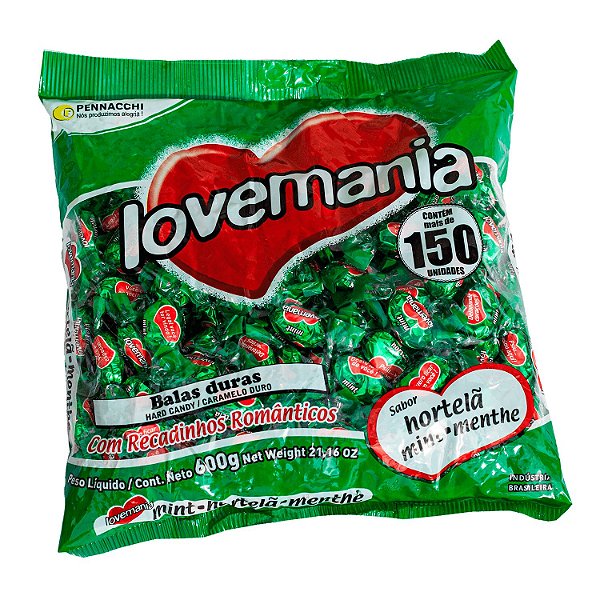 Pacote de Balas Hortelã 600g Love Mania