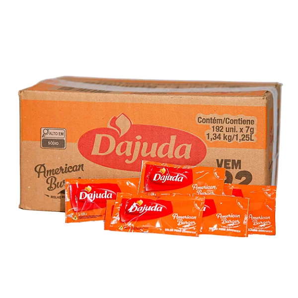 Sachê de Molho American Burger 7g D'ajuda com 192 Sachês