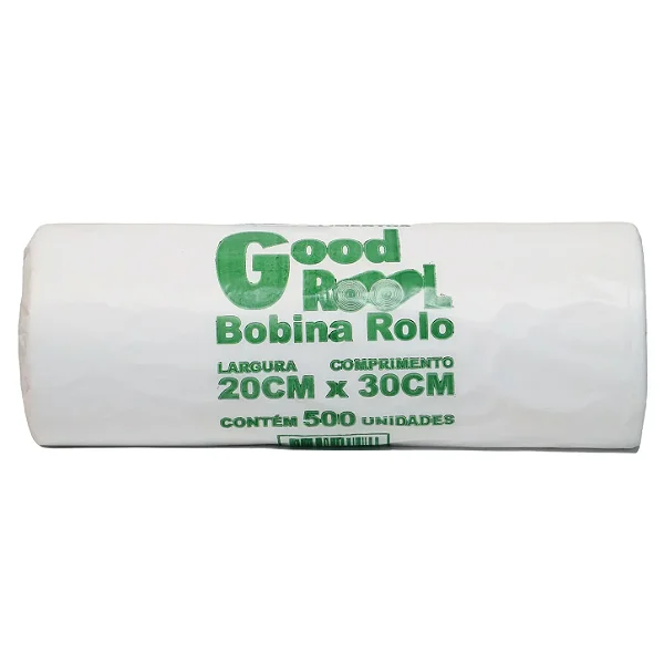 Saco em Bobina Plástica Picotada 20x30cm para Alimentos com 500 Sacos