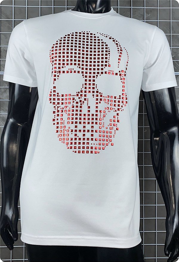 Camiseta John John Masculina Thinged Skull Caveira Branca