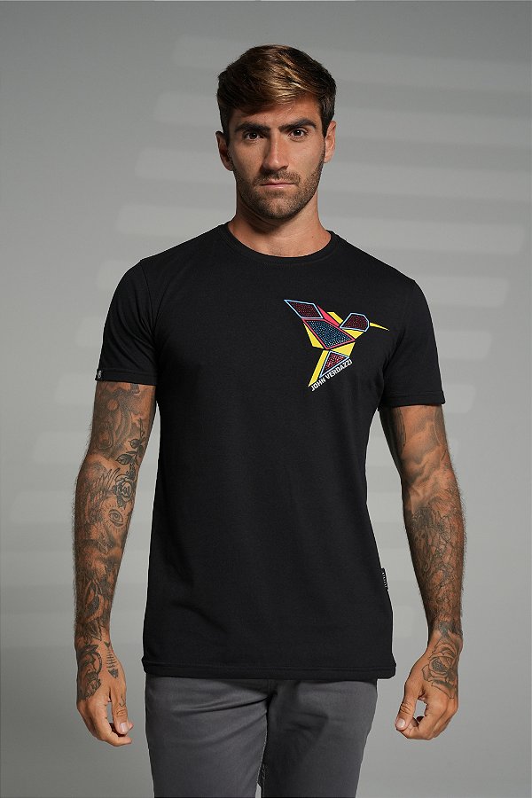 Camiseta slim premium black - bird colors