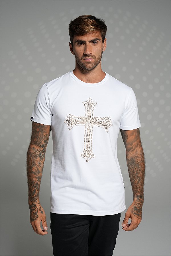 Camiseta slim premium white - cruz