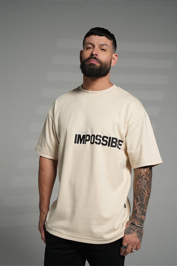 Camiseta oversized beige - impossible