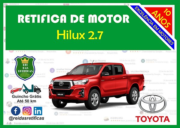 Retifica de Motores Hilux 2.7 Gasolina