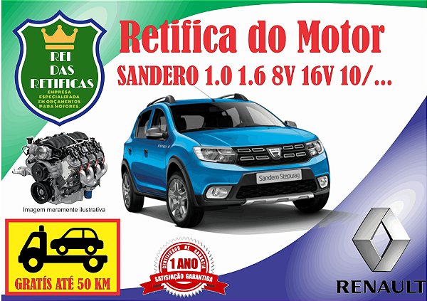 Retifica de Motores - Sandero 1.0/1.6 - 8V/16V 10/...