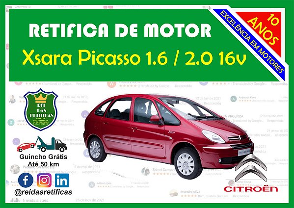 Retifica de Motores - Xsara Picasso 1.6 2.0 16V