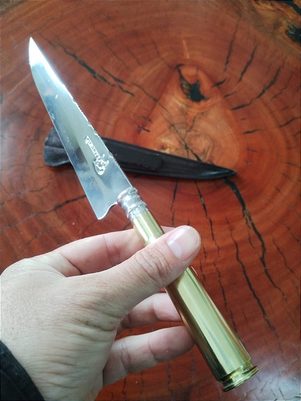 🔪 Faca Artesanal com Cabo de Cartucho .50 – Edição Exclusiva e Colecionável