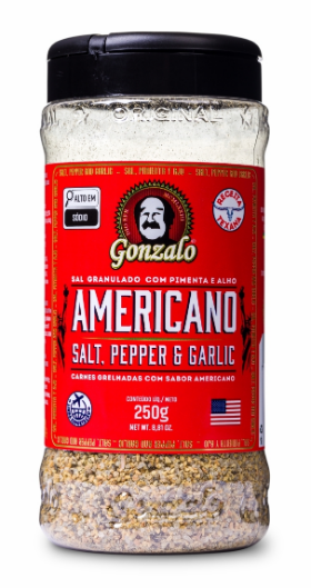 Sal Granulado, Pimenta E Alho 250G Americano Gonzalo