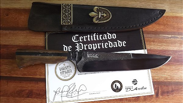 Faca gaúcha full tang 8” Forjada , cabo invertido, brut forj