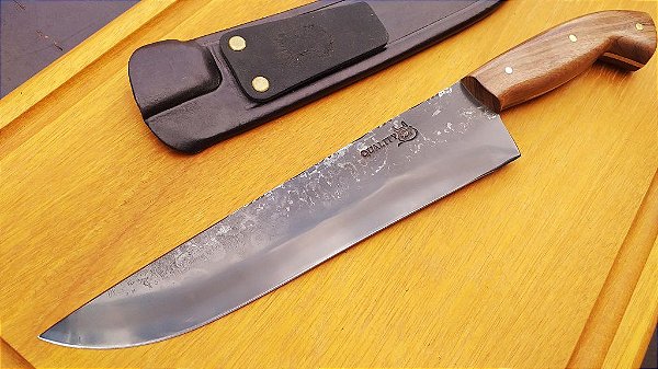 Faca Picanheira em Carbono 9" , Brut Forj Fosfatizada