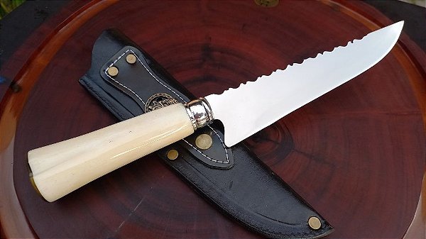 Faca Artesanal Inox 8" Cabo em Osso