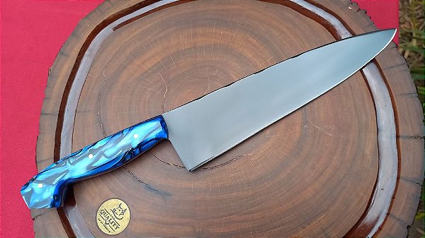 FACA DO CHEF ARTESANAL 8,5" ,CABO EM MICARTA